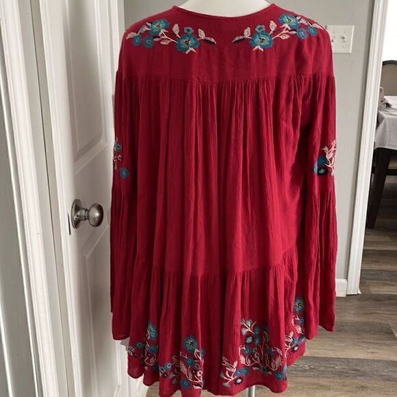 FREE PEOPLE EMBROIDERY  MINI DRESS BOHEMIAN BOHO HIPPIE SIZE SP - Picture 2 of 13